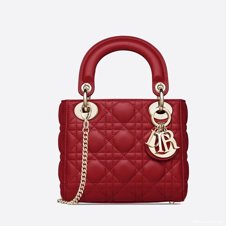 Cheap Cannage Lambskin Red Lady Dior Mini Bag 0804 Luxury